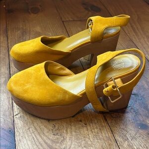 Charlotte Stone Mustard Yellow Platform Shoes